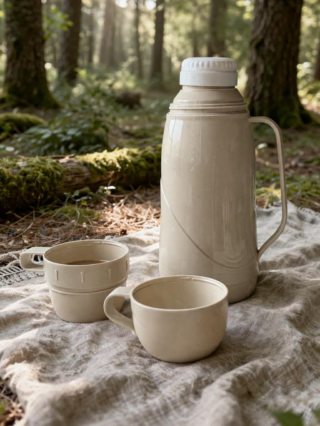 Thermoskanne RETRO mit Becher - Verschiedene Farben