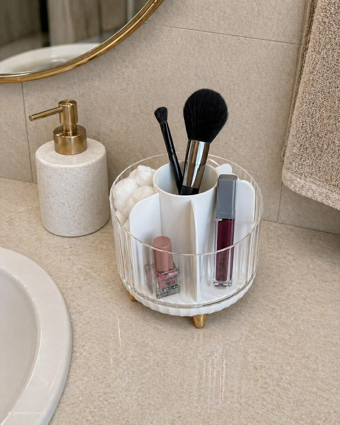 Makeup-Organizer - Weiß mit Gold