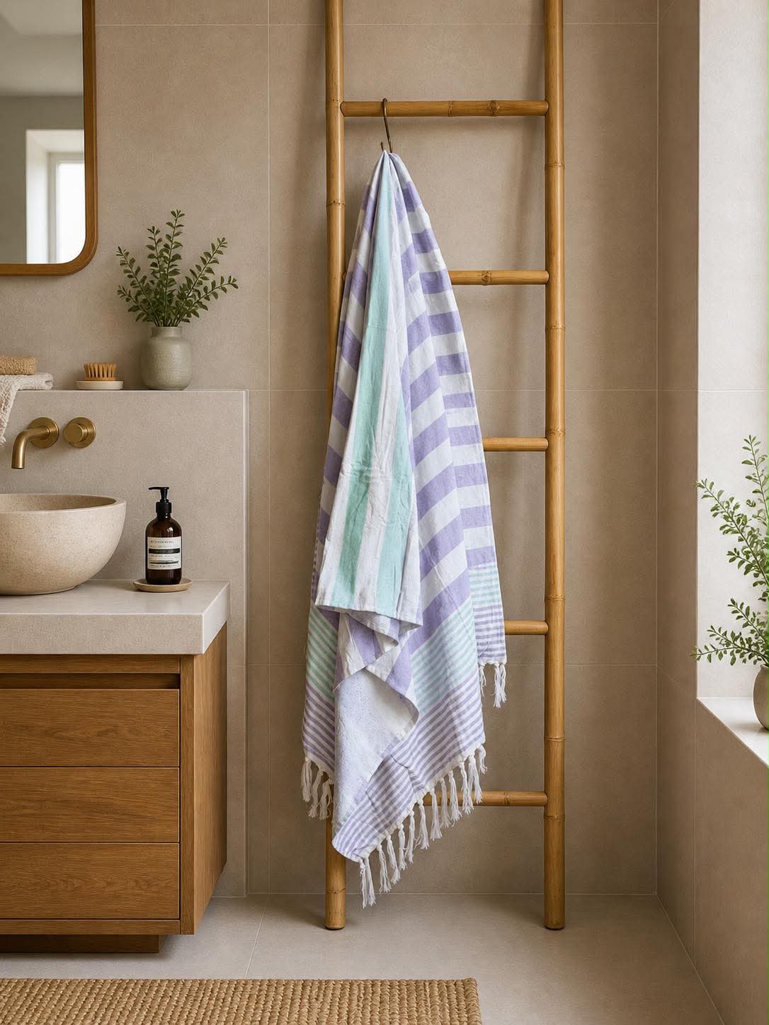 Hammam-Handtuch mit Frottee - Mehrere Farben