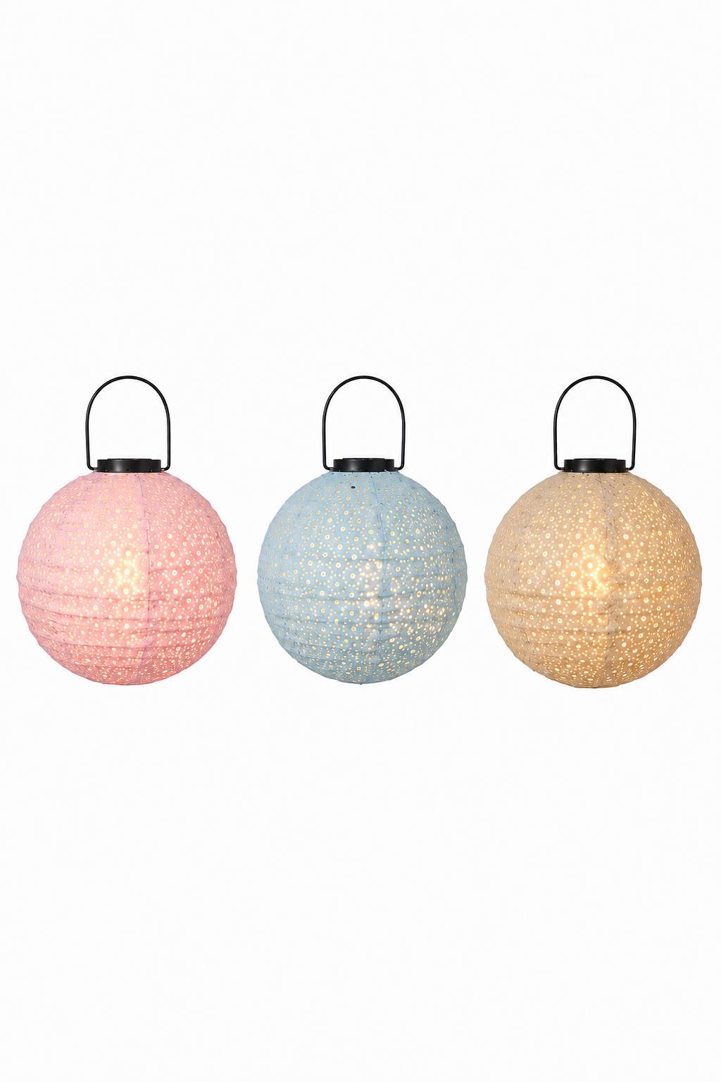 Lampe mit Solarzellen - Hellblau