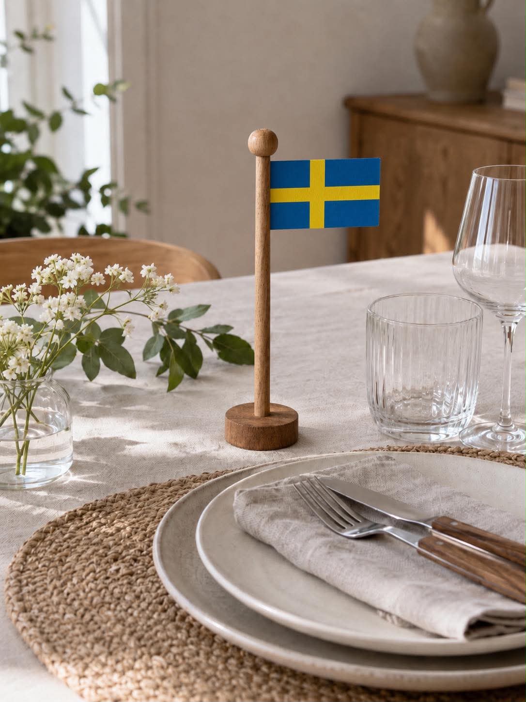 Schwedische Flagge wood - Mehrere Größen