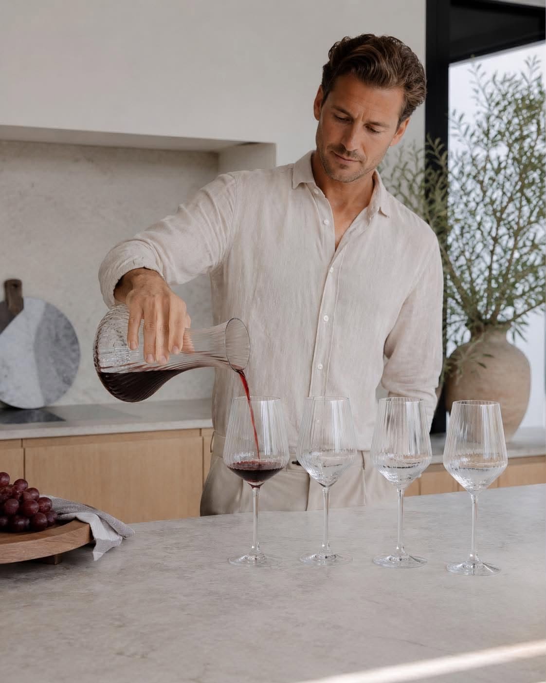 Karaffelsæt i glas (5 dele) – Karaffel og vinglas