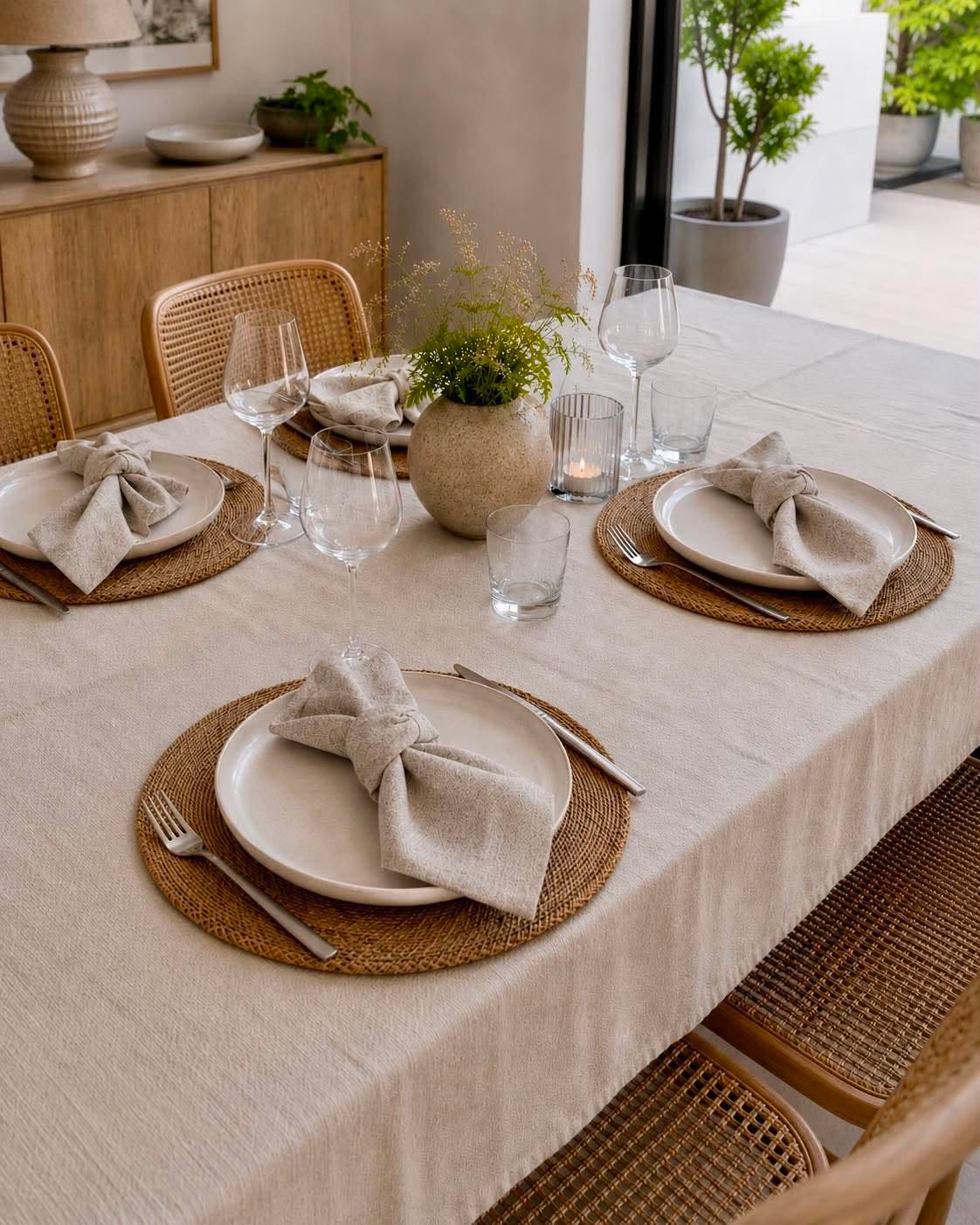 Mundservietten 4 Stk - Beige