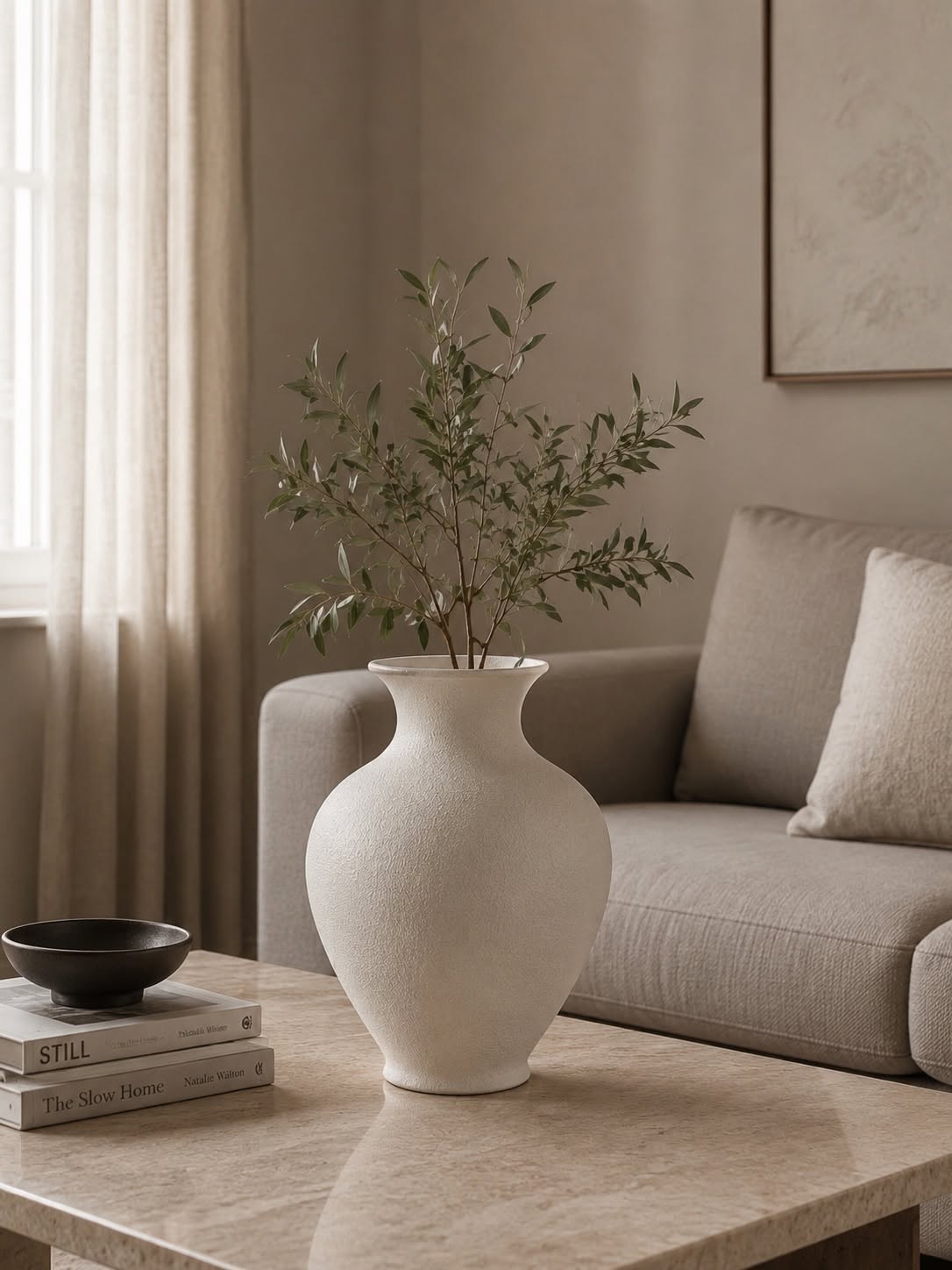 Vase aus Metall - Off-White 31 cm