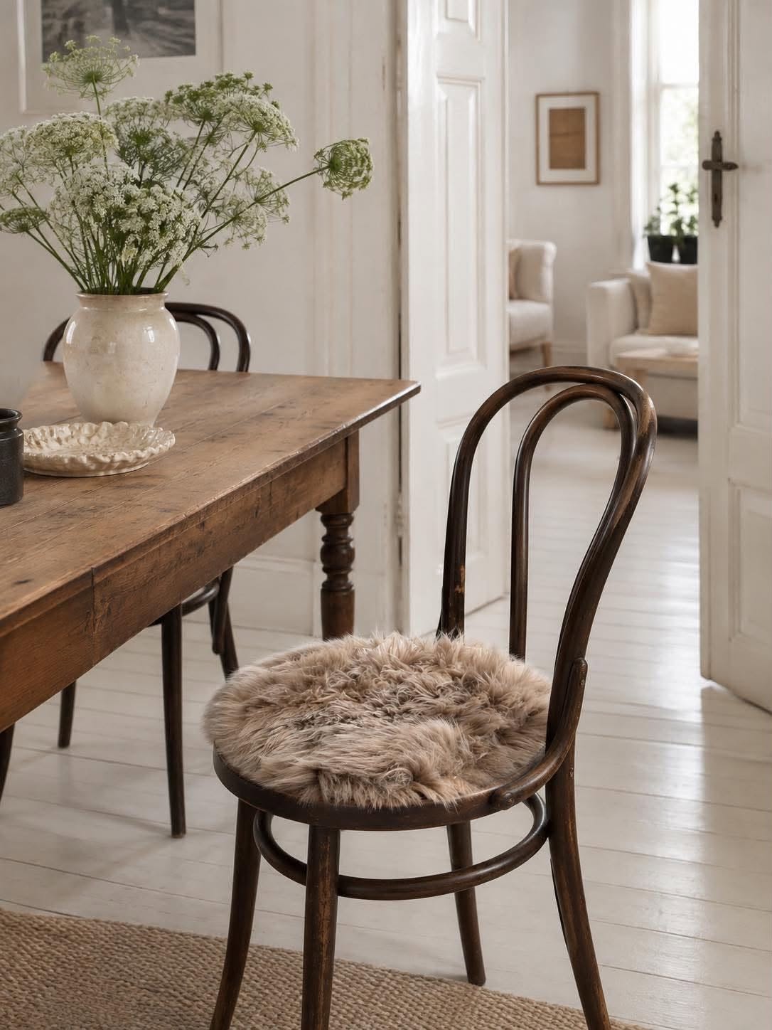 Sitzfell Ø 34cm - Taupe Lammfell