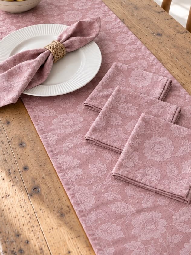 Servietten JACQUARD Rosa - 4 Stk