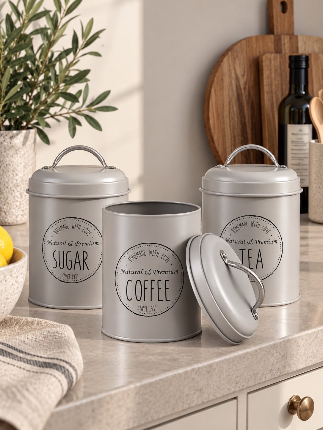 Dosen Taupe - Set mit 3 Stk.