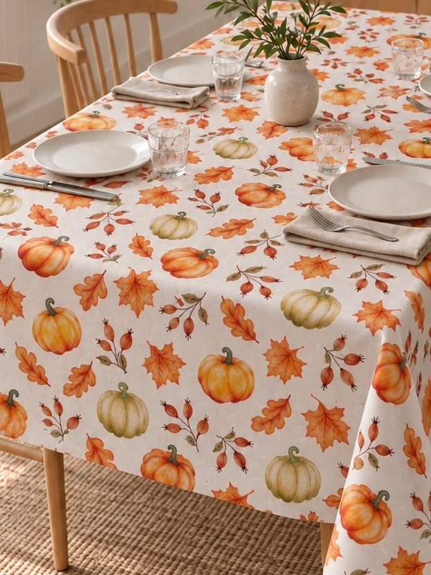 Tischdecke Kürbis - 240 cm – Herbstprint
