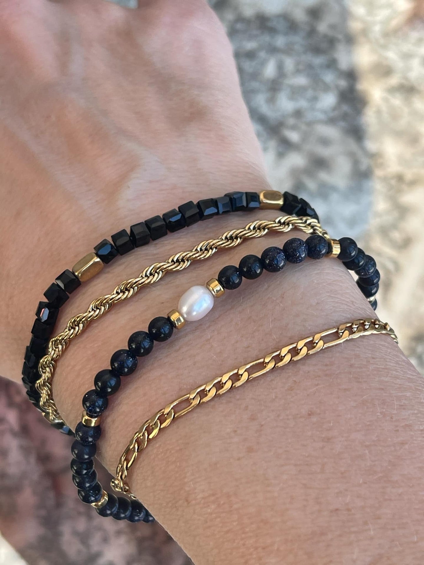 Armband Erika black - Set mit 4 Armbändern
