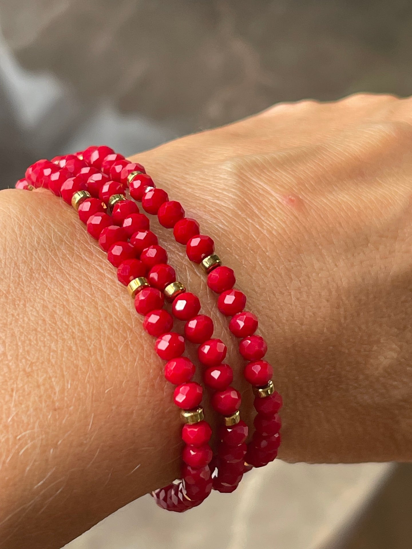 Armband Merle Rot - Set mit 3 Stk