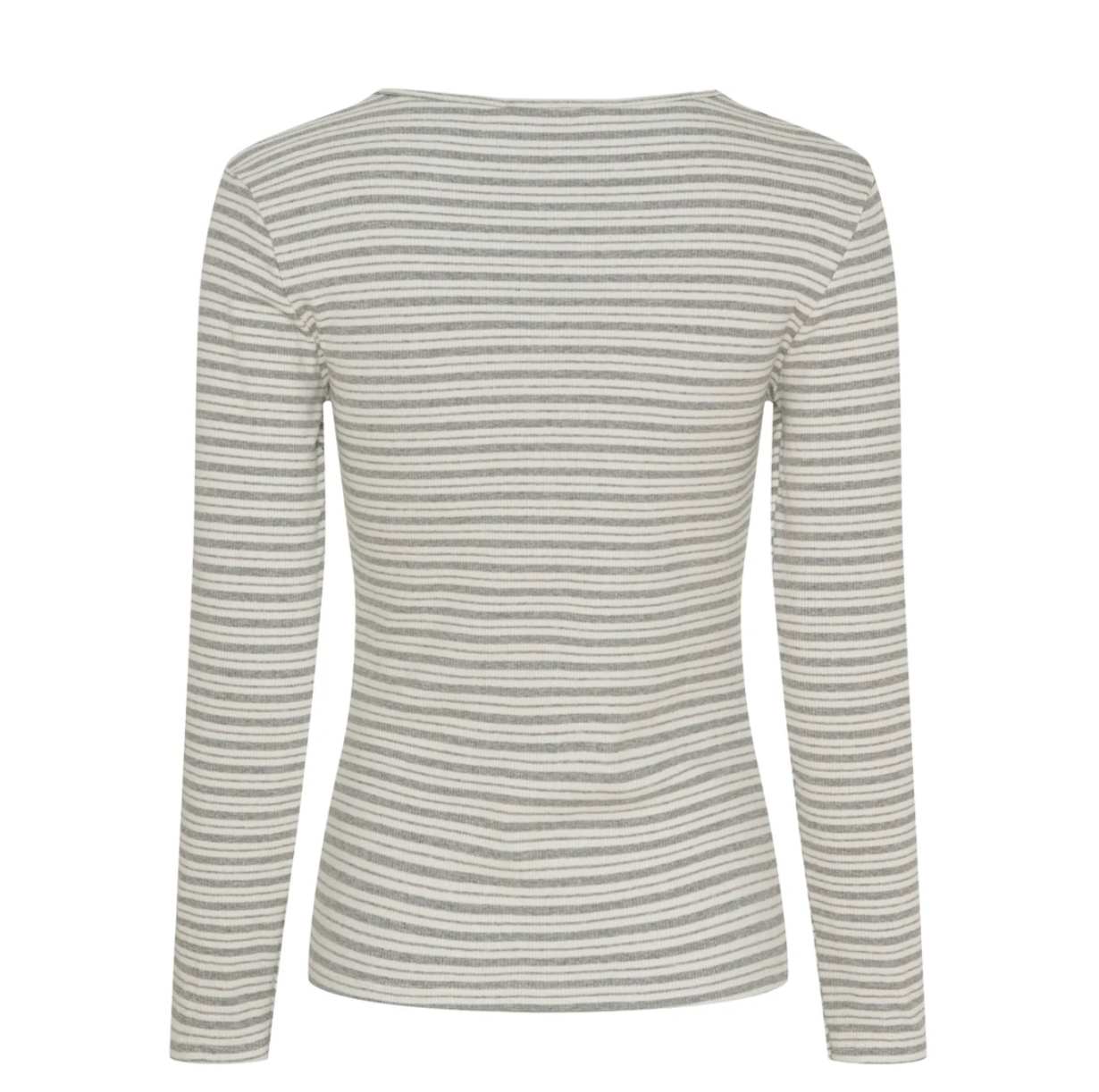 Bluse Christel gestreift - Grau meliert