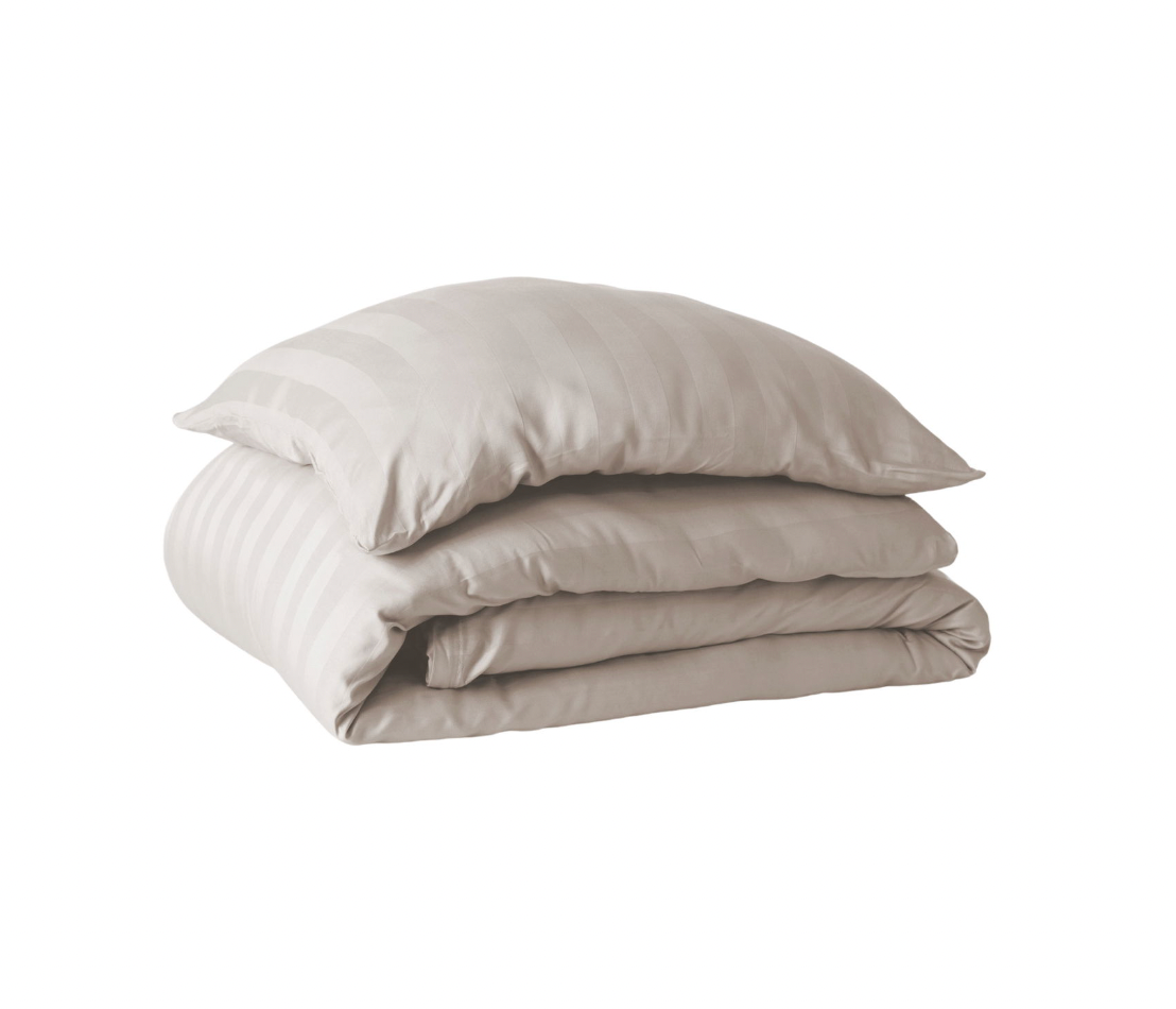 Bambus Satin Bettwäsche-Set, Beige, 140x220 - 63x60