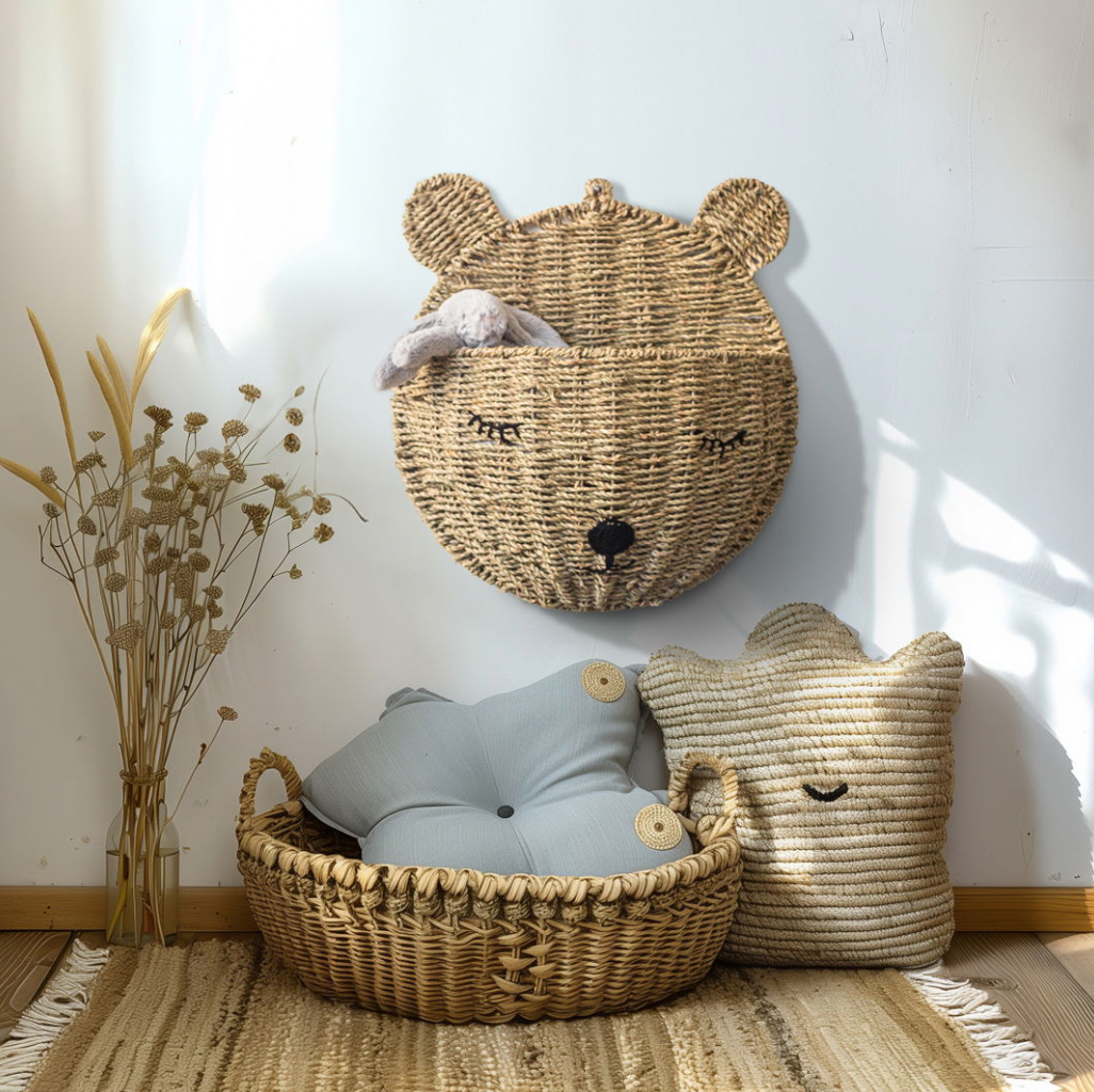 Hängkorb Teddy Nature – süße Wandaufbewahrung – VIAMAJA.DE