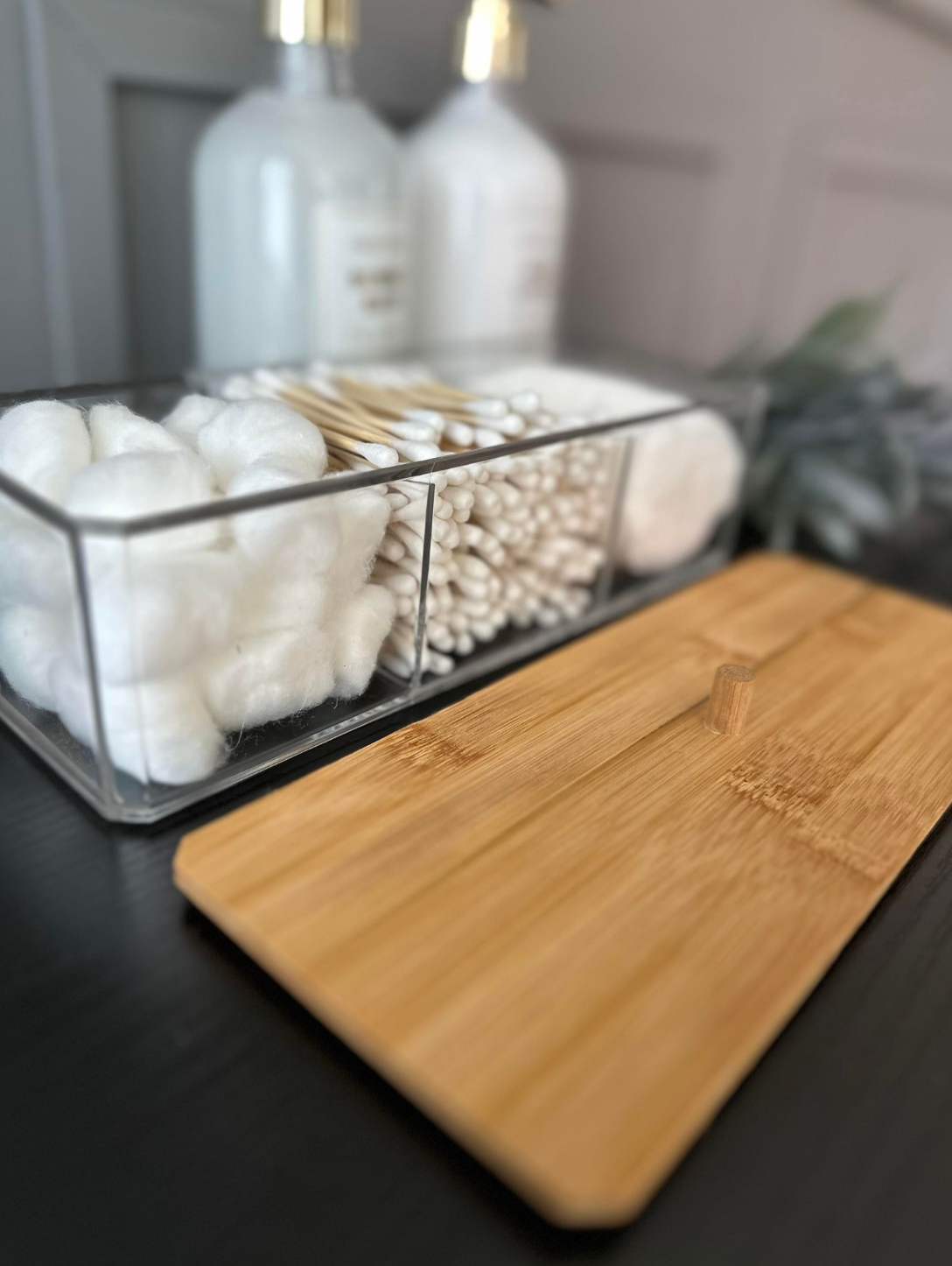Make-up-Organizer – Acryl mit Bambusdeckel