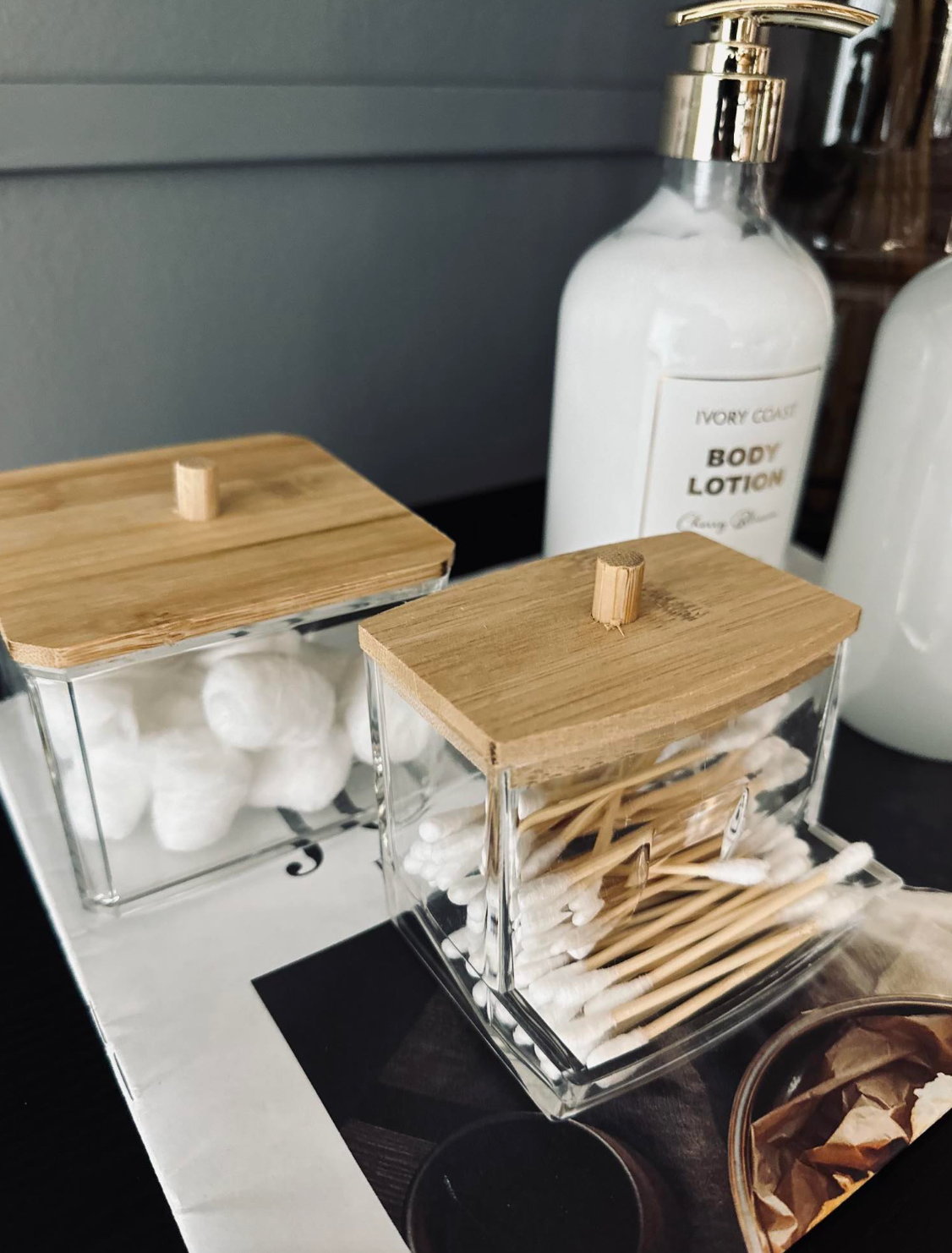 Makeup-Organizer - Acryl mit Bambusdeckel