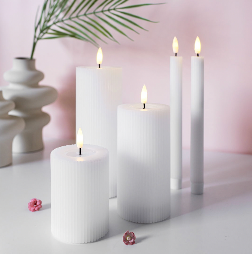 LED-Lichtpaket gerillt - 5er-Pack weiß