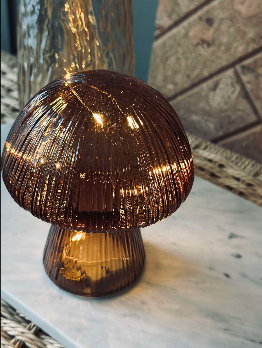Mushroom mit Rillen 20cm - Braun