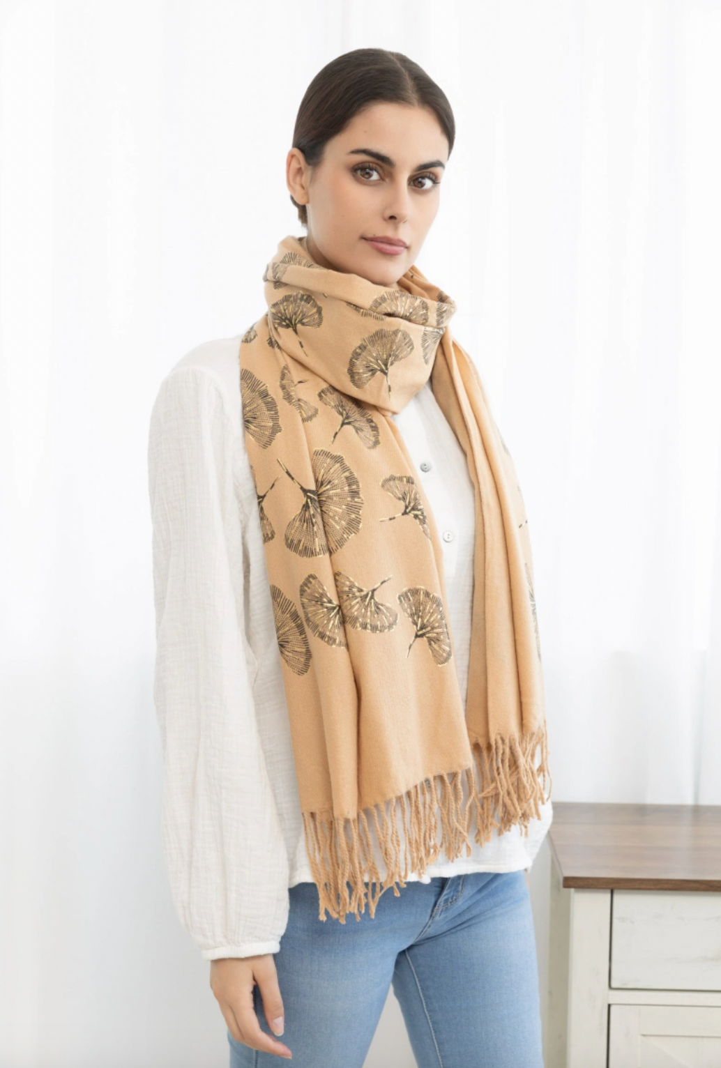 Schal Ginkgo - Beige