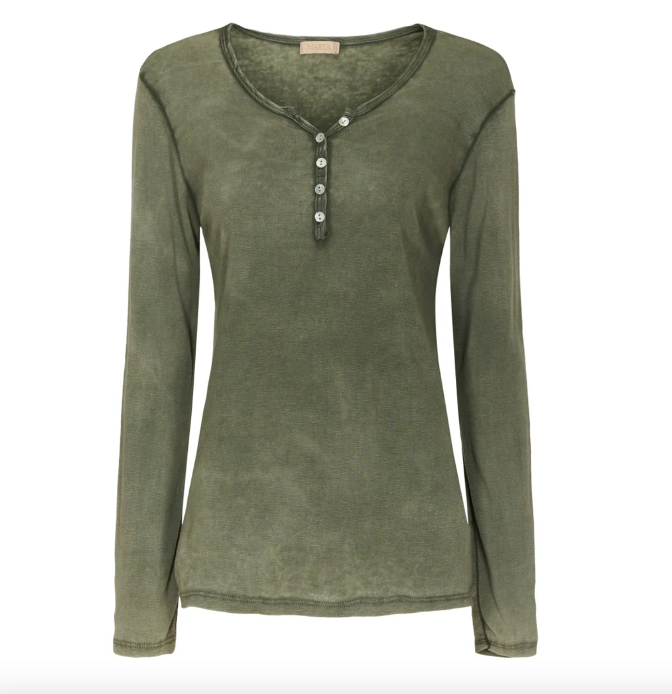 Basic-Bluse mit Knöpfen – Military