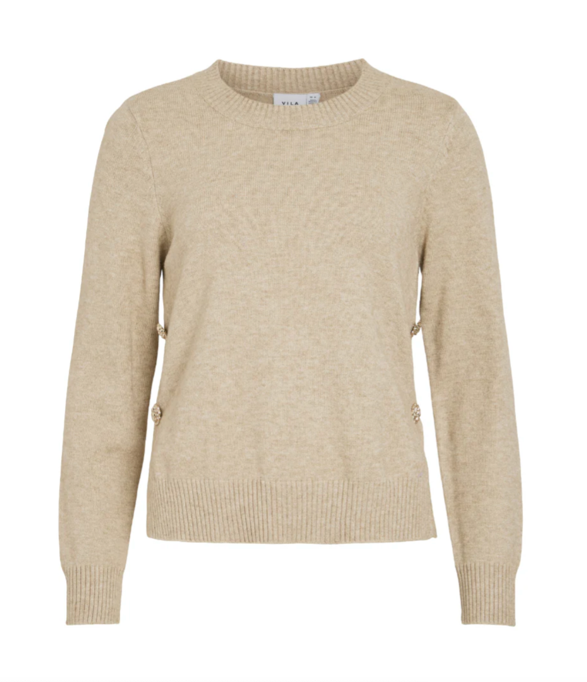 Bluse mit schönen Knöpfen - Beige