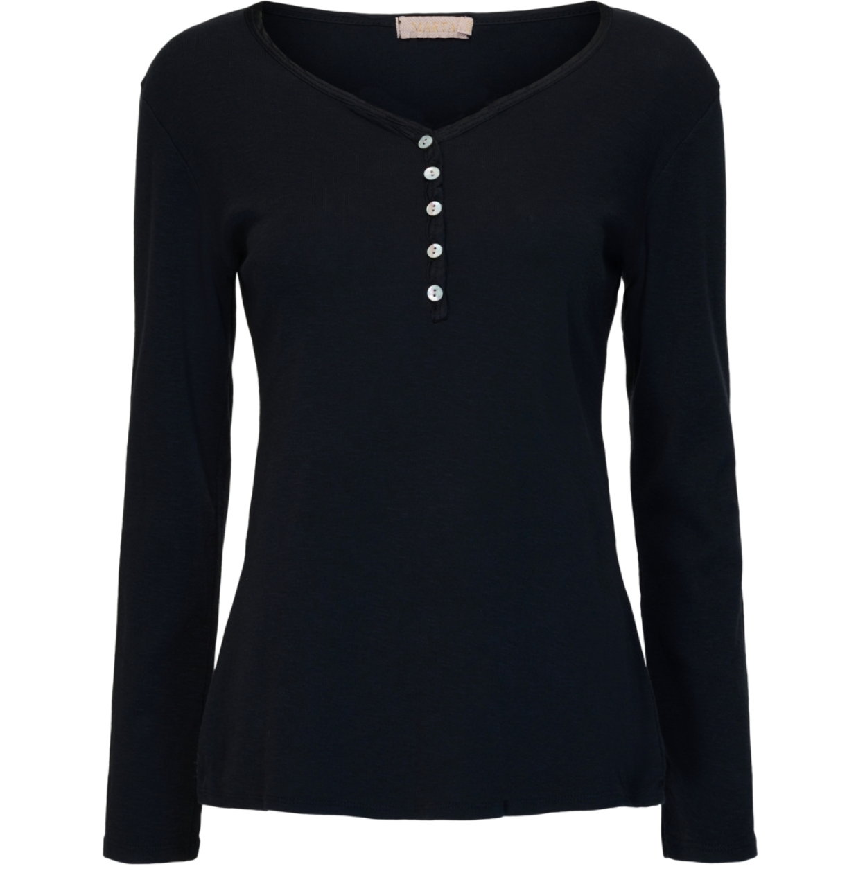 Basic-Bluse mit Knöpfen – Black