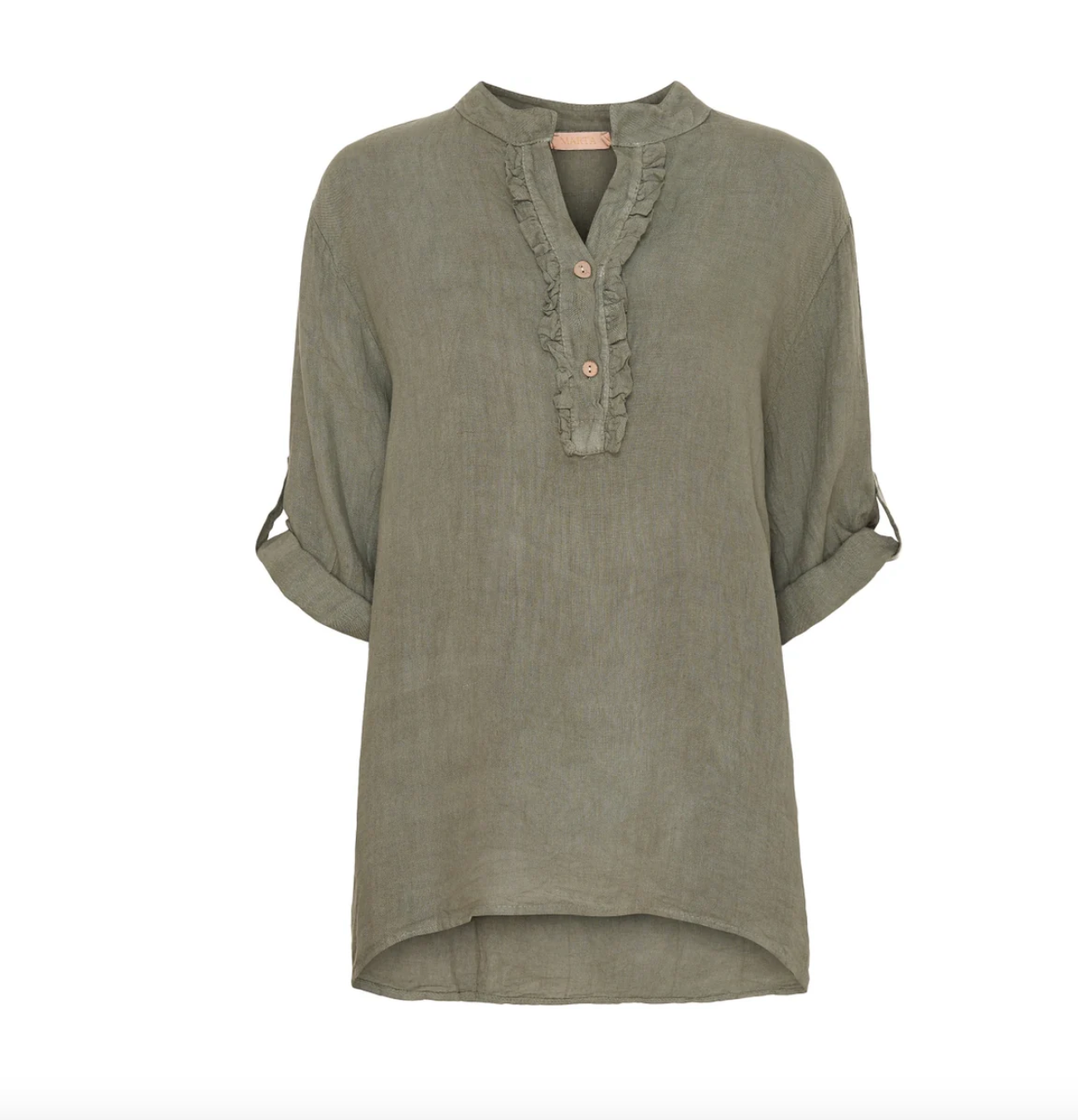 Hemdbluse Vera Leinenmix - Military