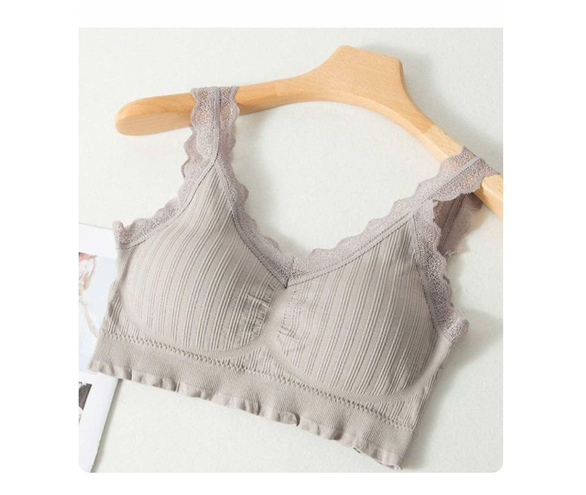 Seamless-BH mit Spitzenbesatz - Nude
