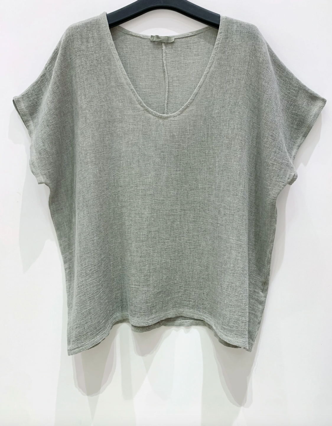 T-Shirt Cozy Leinenmix - Khaki