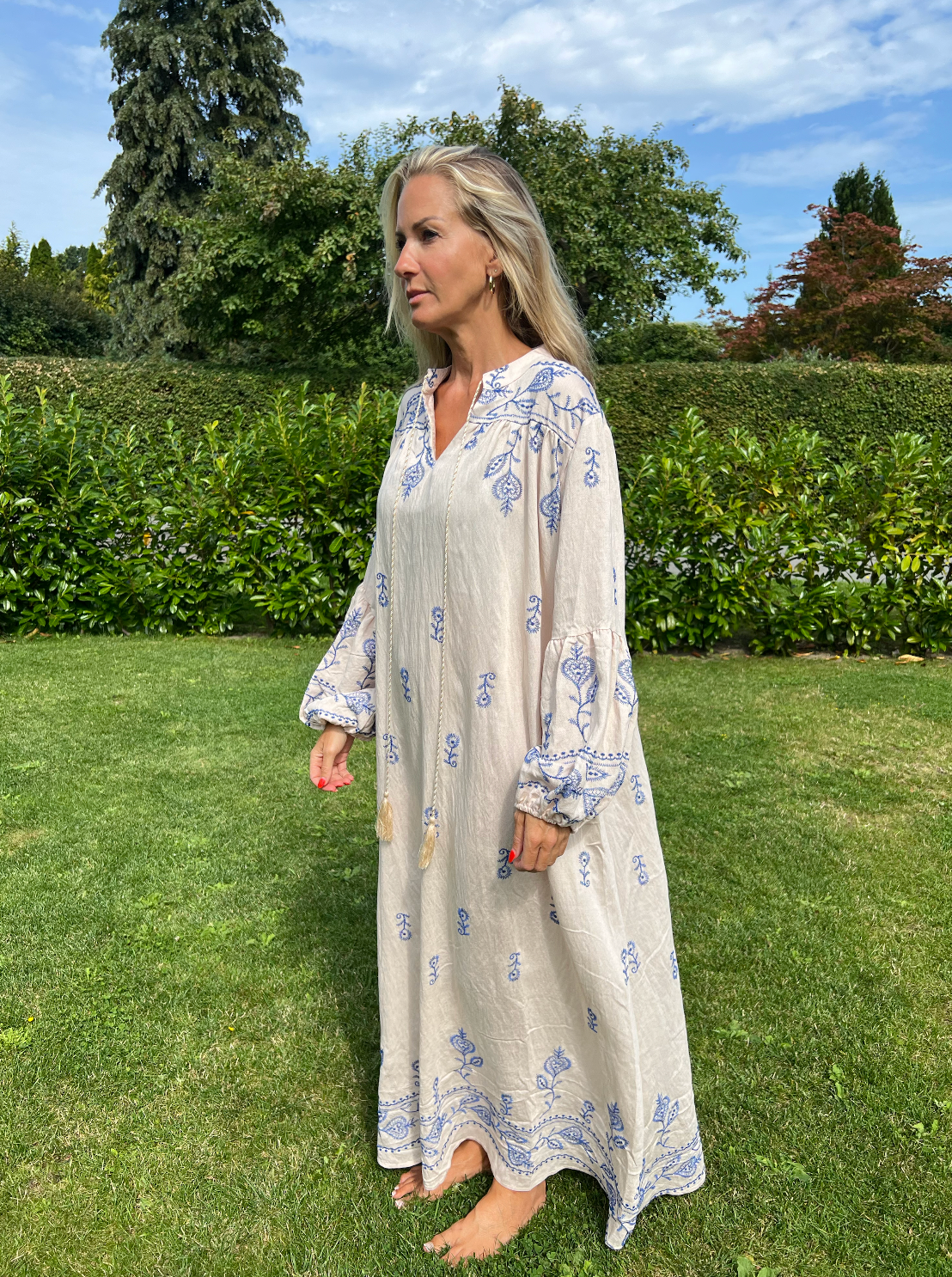 Kleid Boheme - Beige / Blau