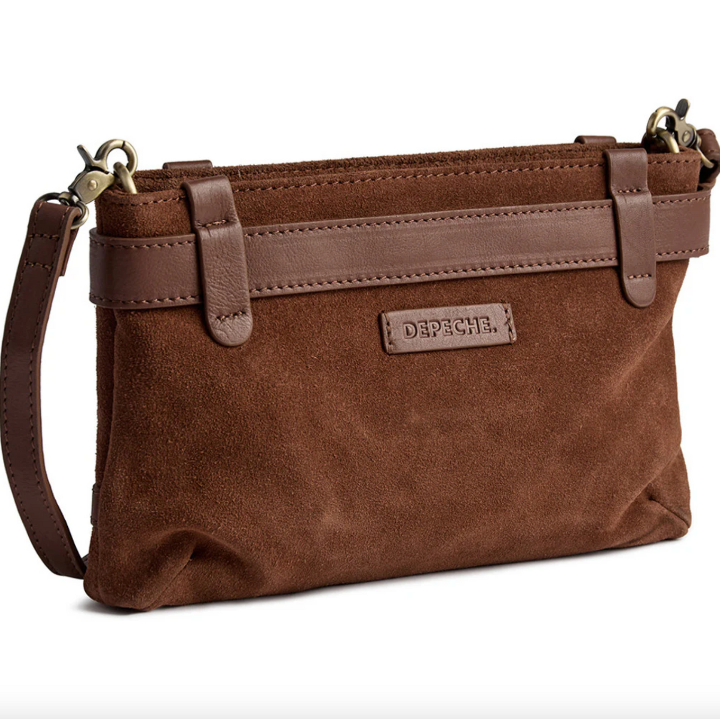 Clutch Veloursleder - Cognac