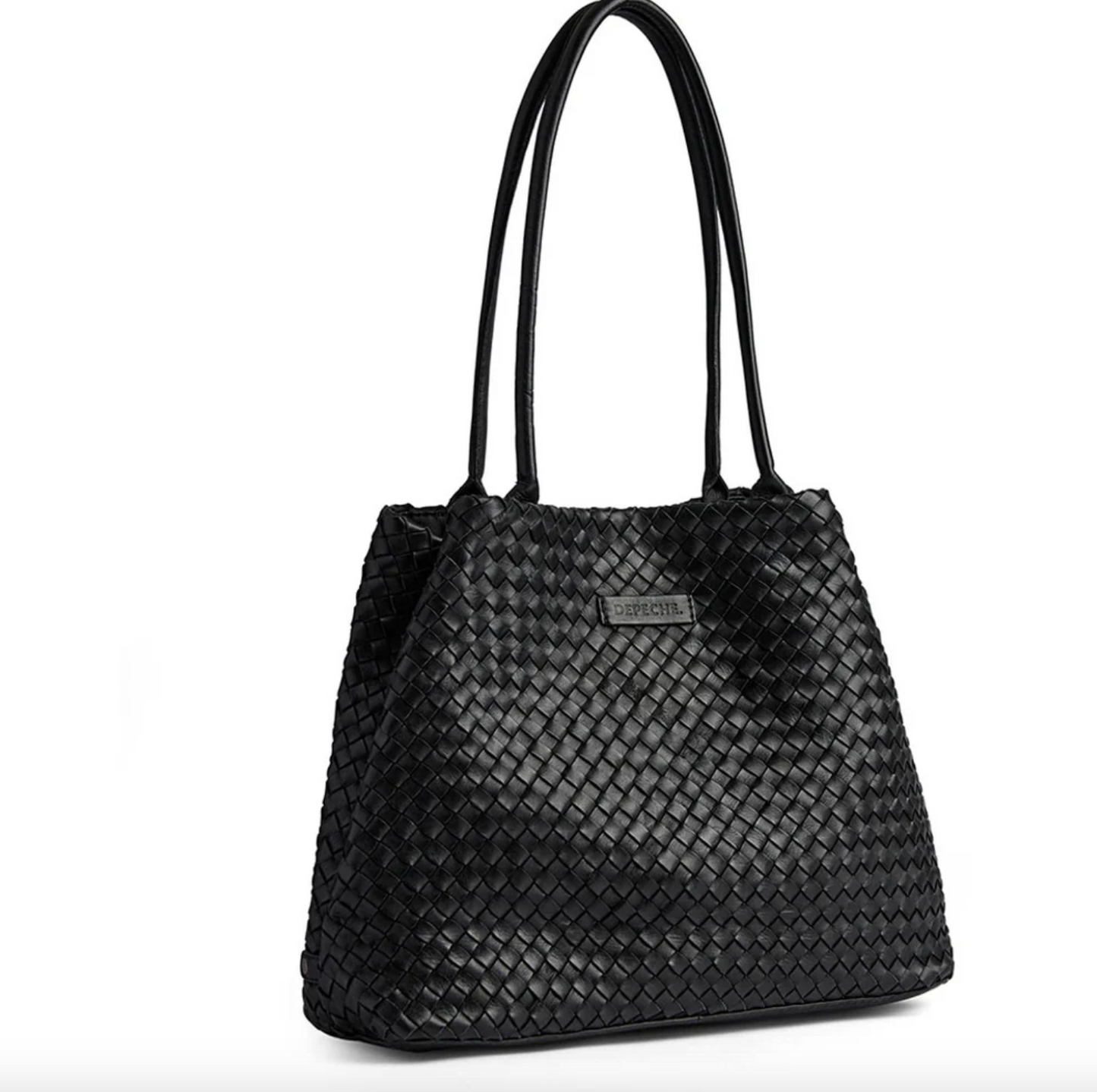Shopper aus geflochtenem Leder - Black