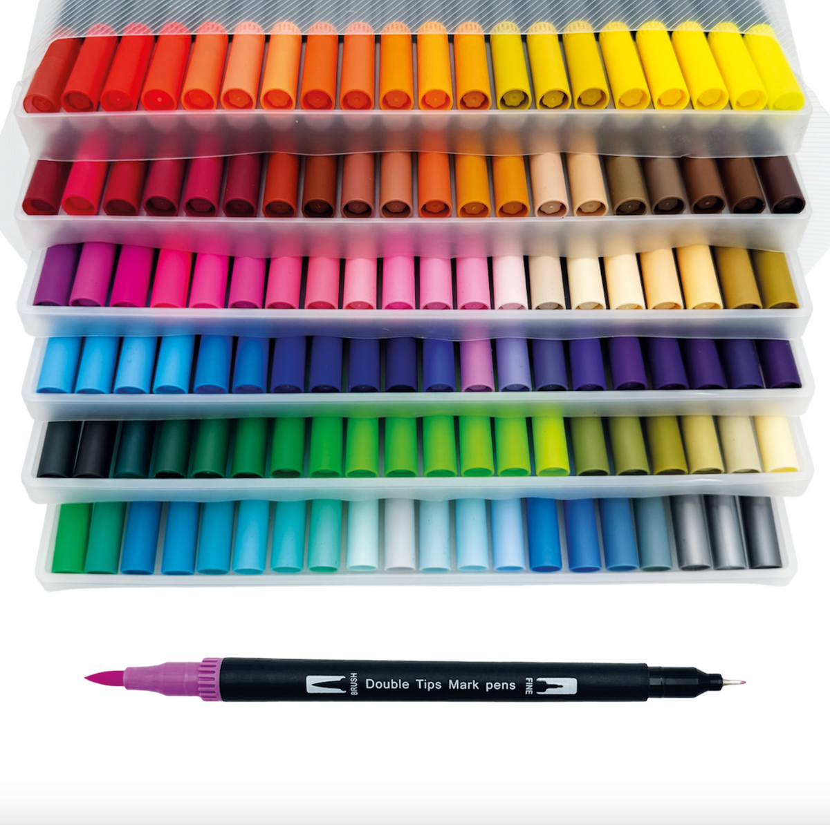 120 doppelseitige wasserbasierte Brushpens