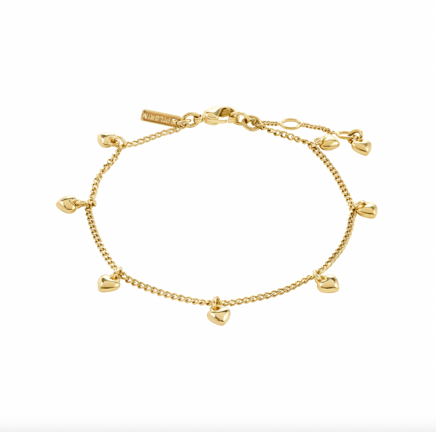 Armband mit Herzen - vergoldet