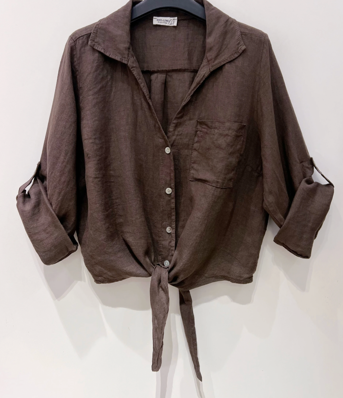 Hemd NALA brown - 100% Leinen