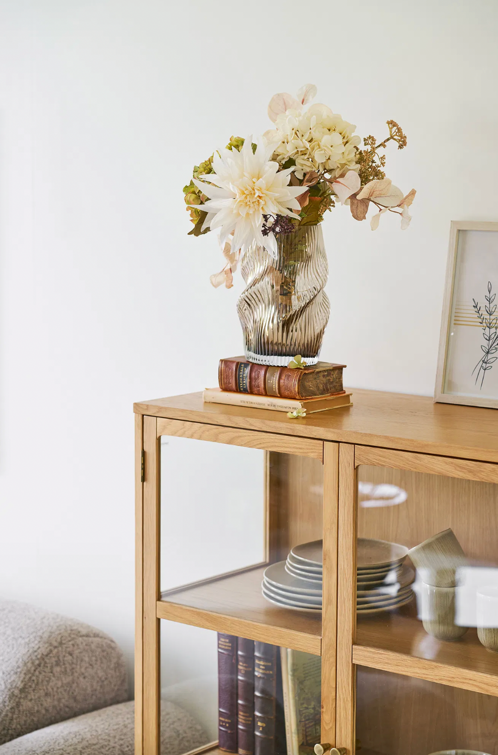 Gerillte Vase - Mundgeblasenes Glas