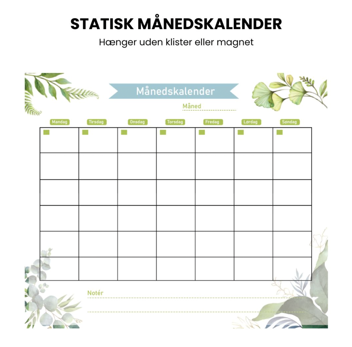 Statische månedskalender