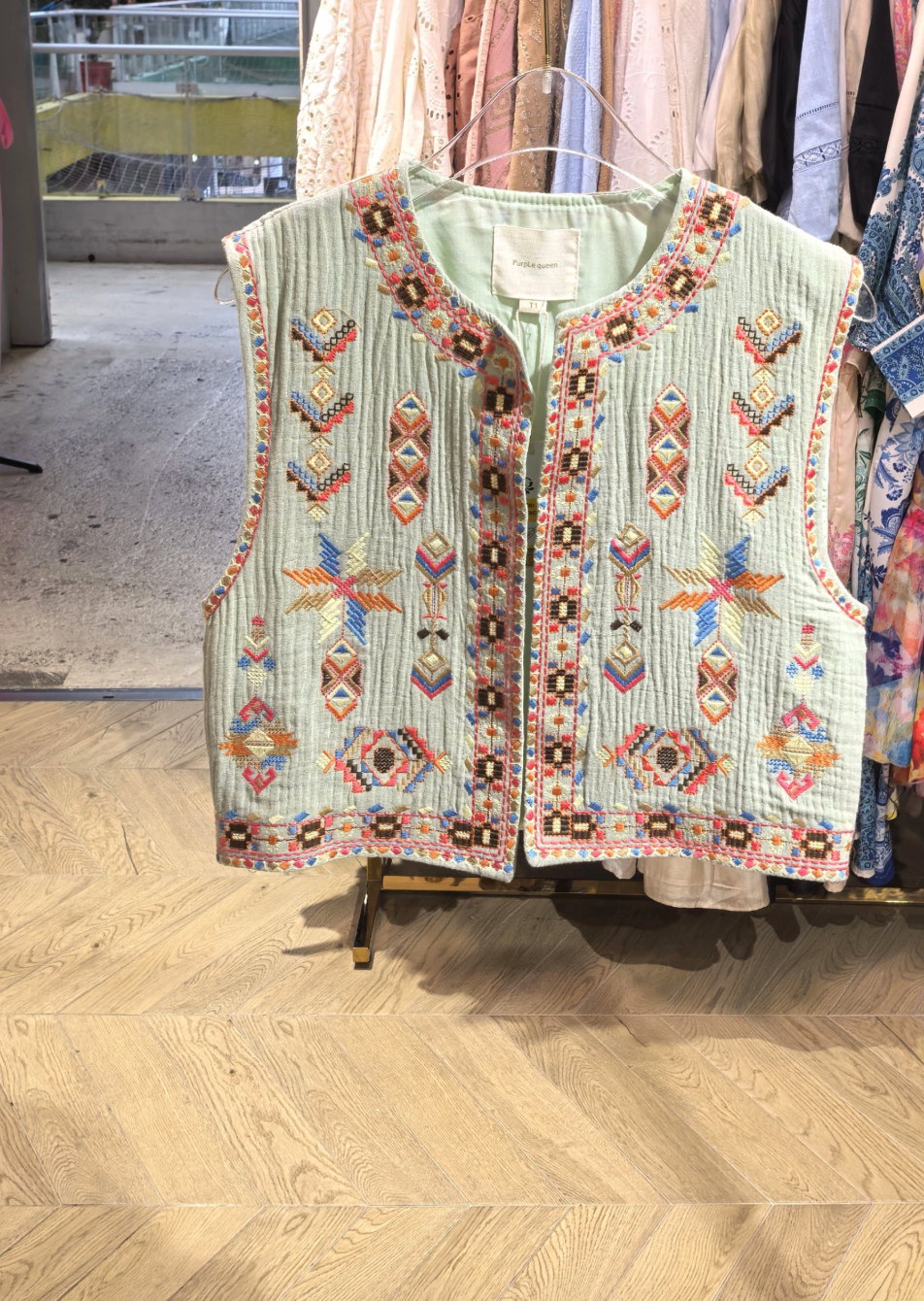 Weste Boho mint