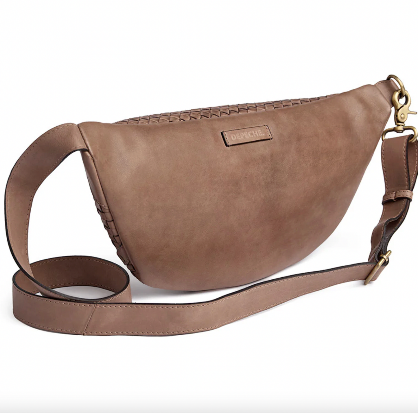 Gürteltasche geflochtenes Kalbsleder - Taupe