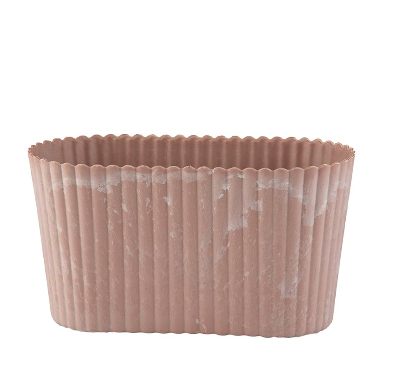 Länglicher Topf im Beton-Look - Rosa