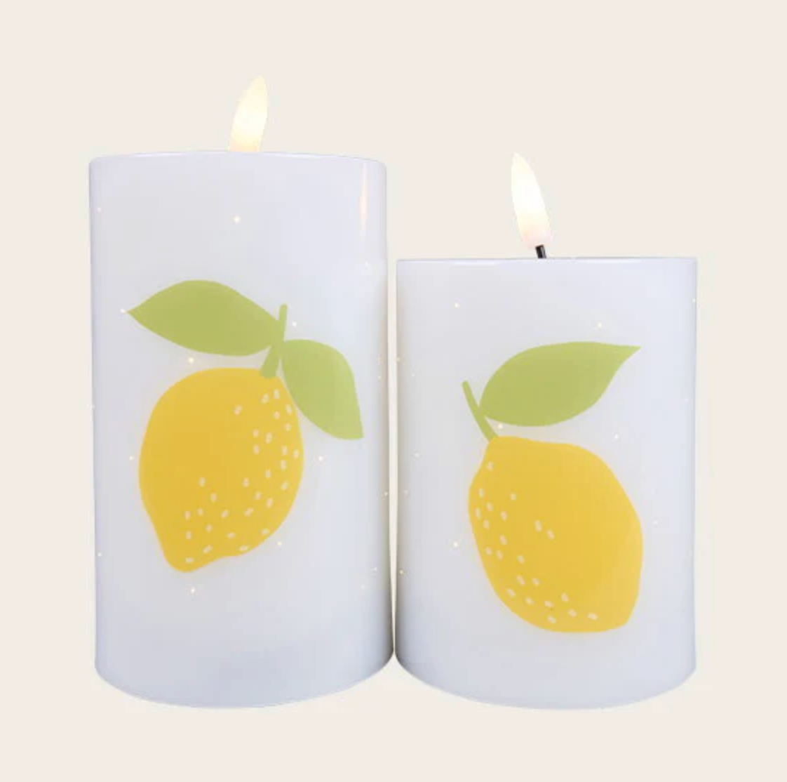 LED Stumpenkerzen TWINKLE Citrus - Set mit 2 Stk.