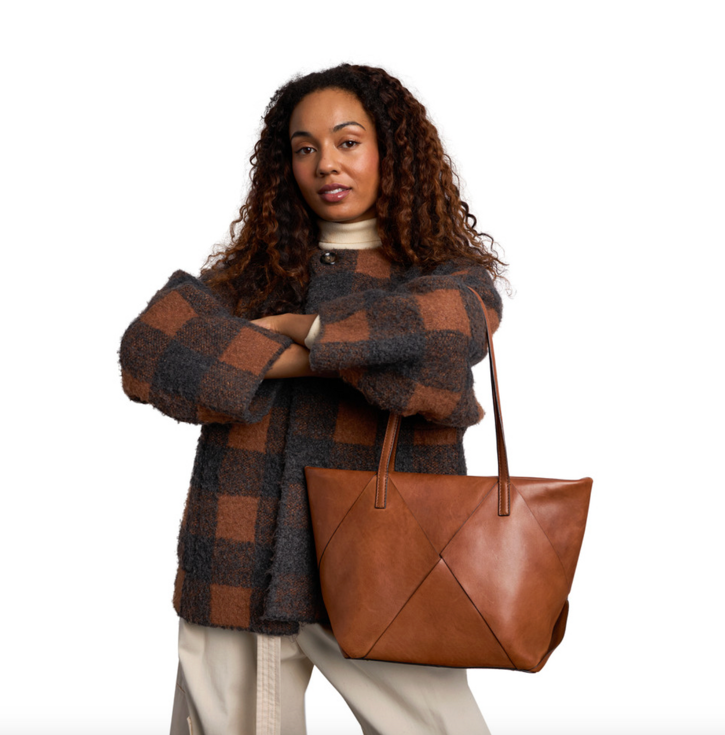 Schultertasche Olia Cognac