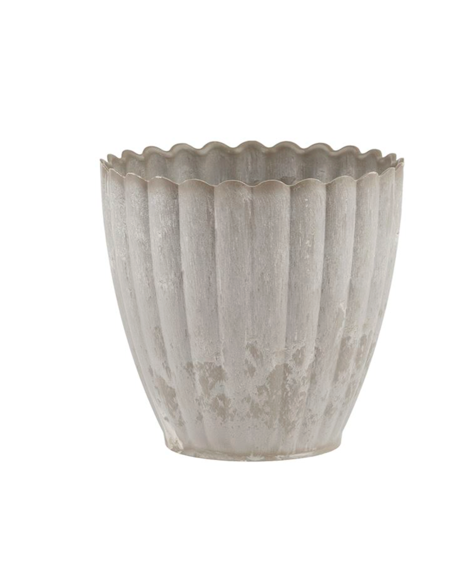 Blumentopf im Beton-Look - Klein grau