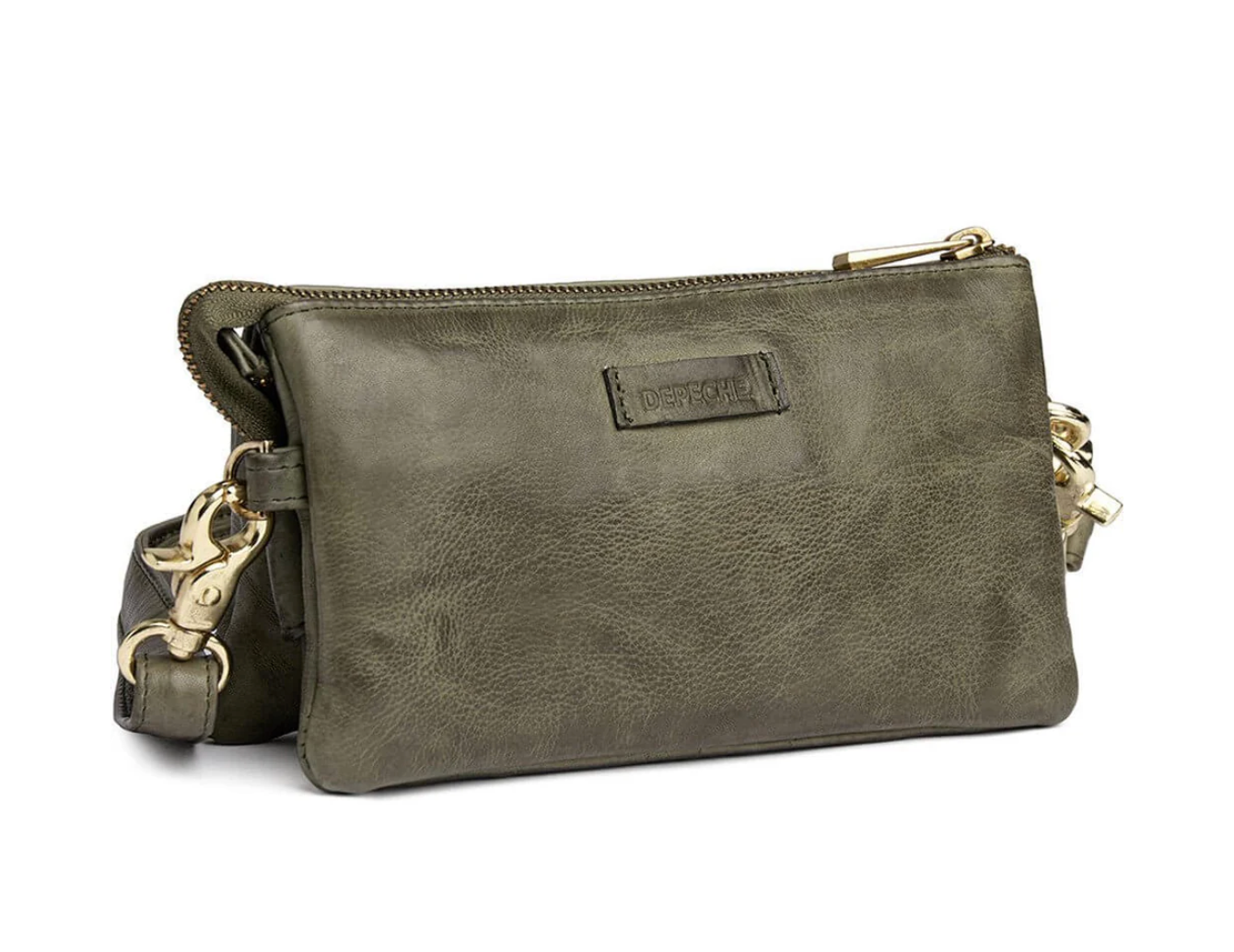 Clutch / Ledertasche - Armygrün