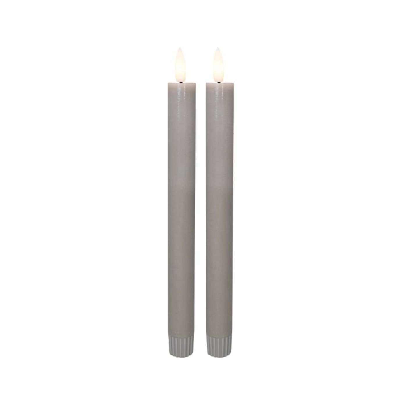 LED Stabkerze konisch - Grau 24,5 cm