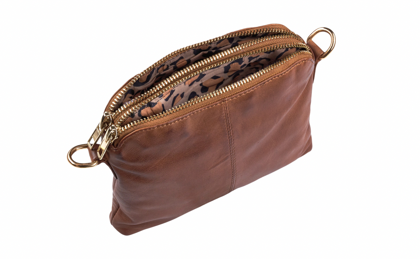 Crossbody-Clutch ALICE dark cognac