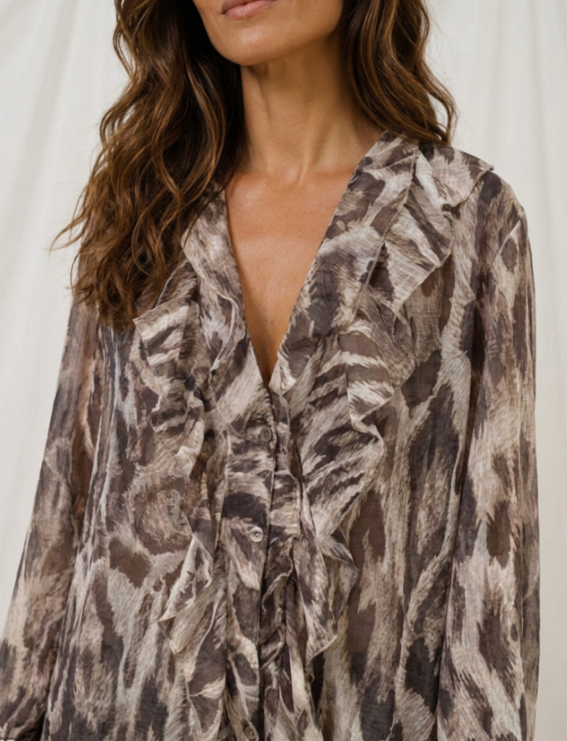 Bluse Pistacia Leopard