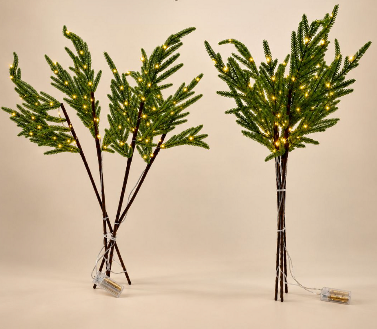Künstliche Tannenzweige mit LED – 4 Stk.