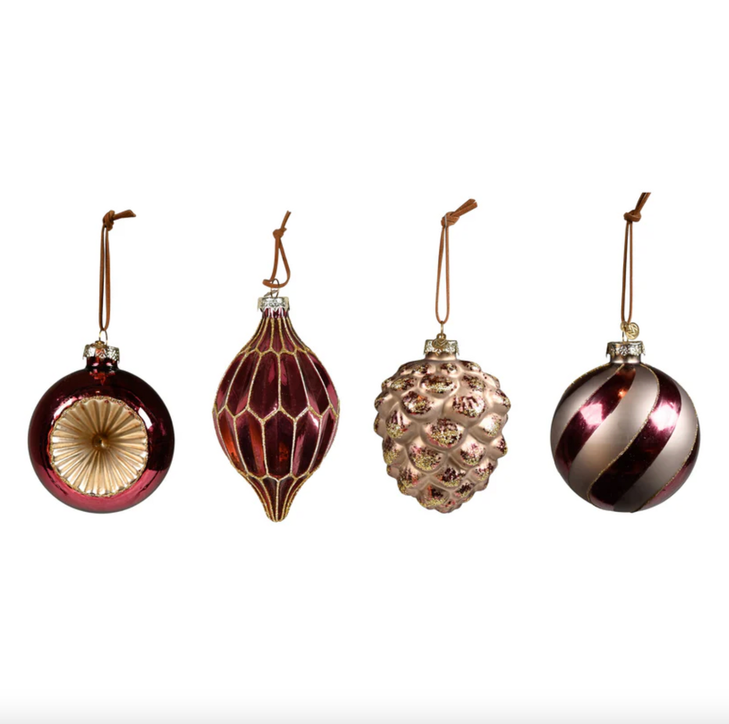 Christbaumkugeln aus Glas - Packung mit 4 Stk