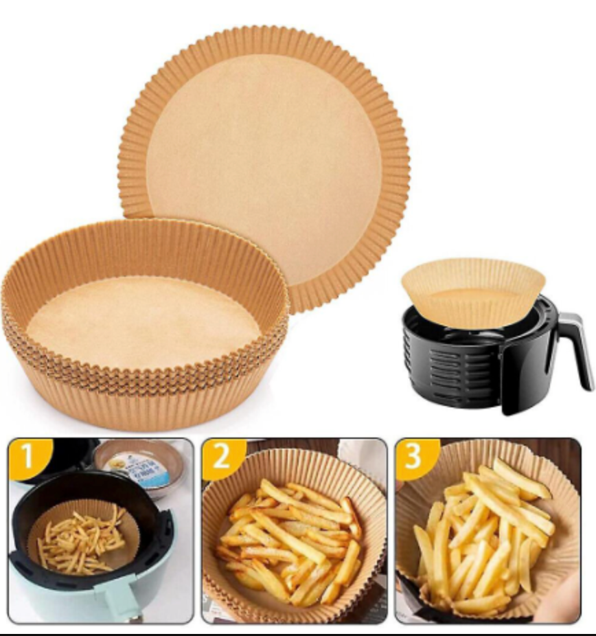 Airfryer-Papierförmchen, rund - 50 Stk.