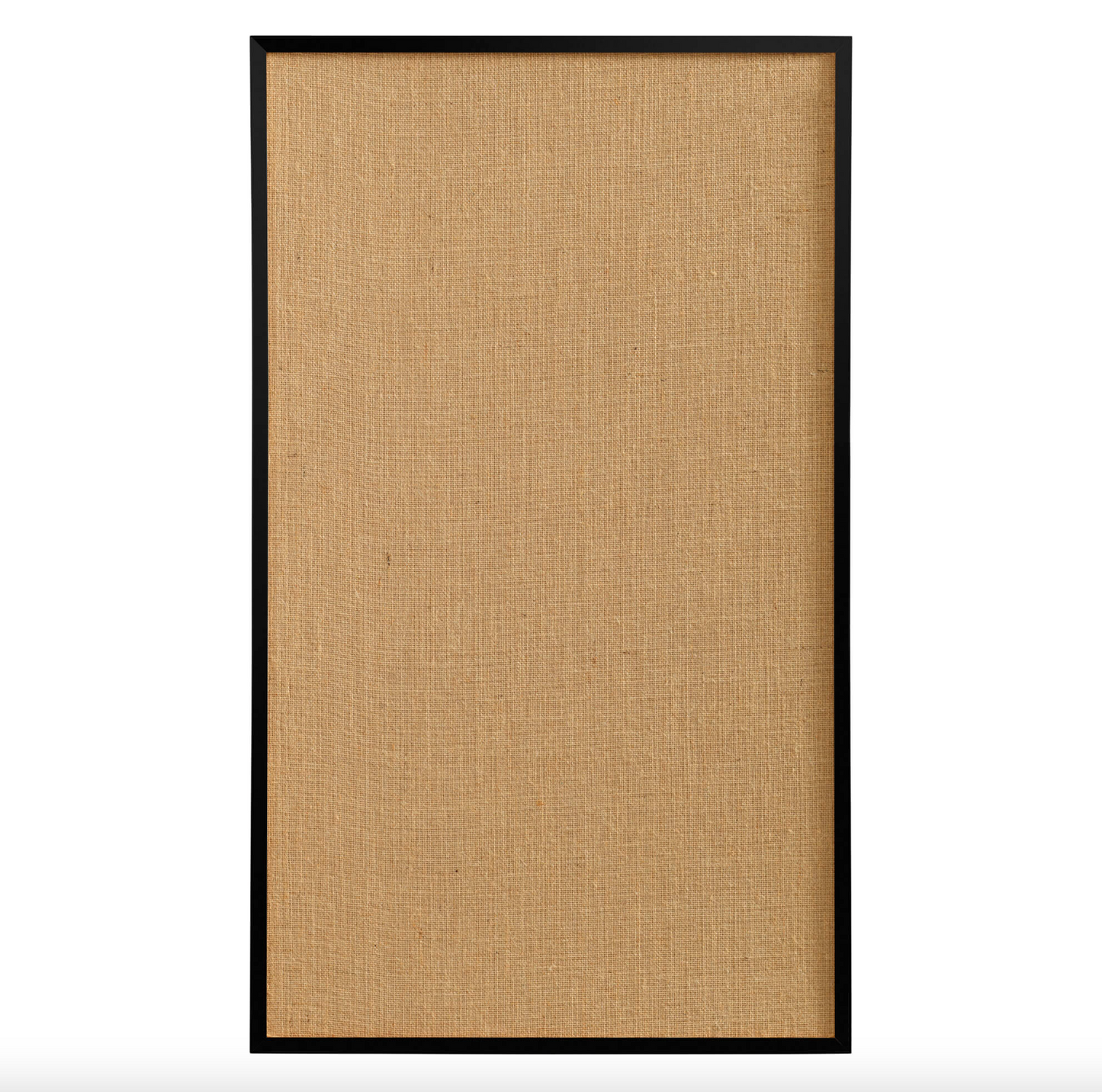 Große Jute-Pinnwand mit schwarzem Holzrahmen – 100x60cm